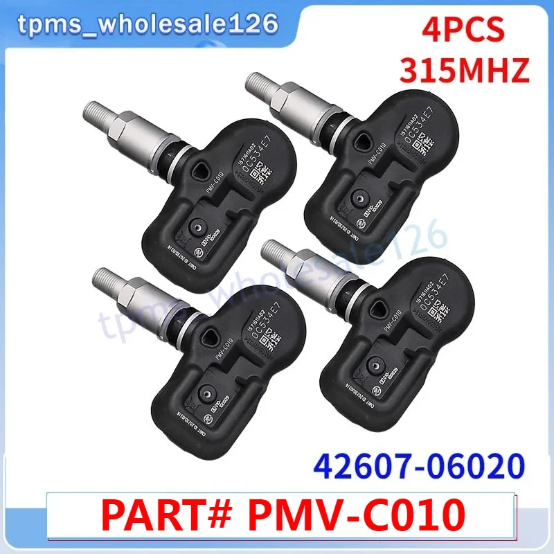 

PMV-C010 42607-06020 Car Tyre Pressure Monitor Sensor 4PCS For Toyota Avalon Corolla Prius Yaris Lexus ES300h NX200t TPMS 315MHZ
