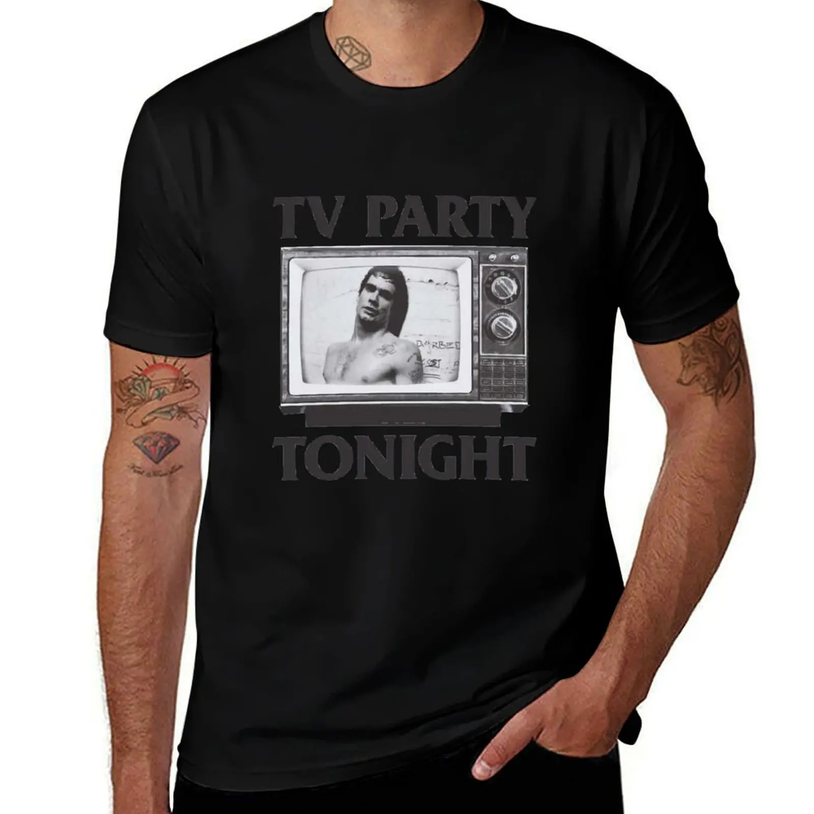 

Party quality Band t Punk T-Shirt TV shirts graphic for man high t shirts cotton American Flag T-Shirt Hardcore Black