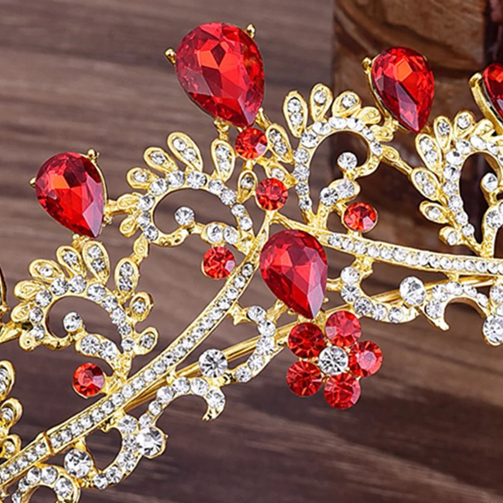 

Корона невесты в стиле барокко, красная элегантная свадебная повязка для волос, женская повязка на голову, аксессуары для волос для помолвочных вечеринок