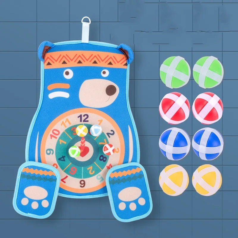 Jeu de fléchettes d'ours de dessin animé, cible de balle collante, jouets de jeu interactifs parent-enfant, jouet de décompression, sports d'intérieur et d'extérieur