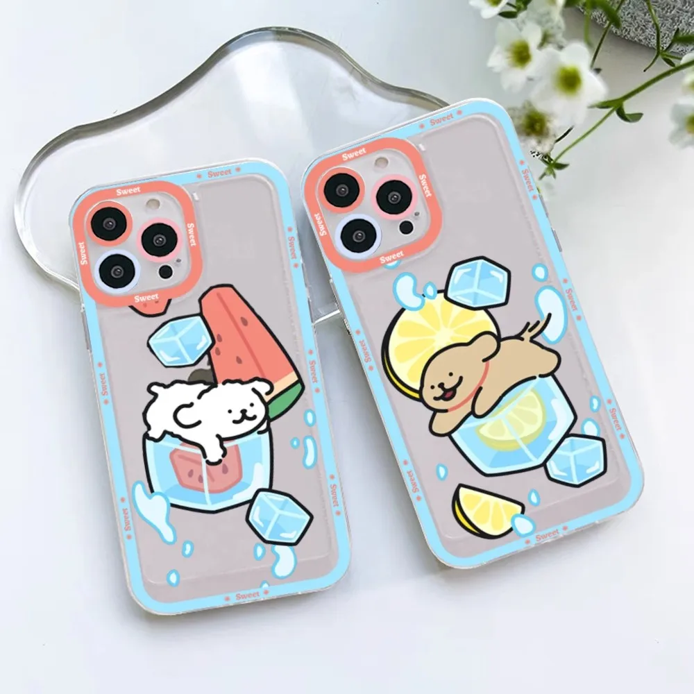 line puppy Maltese cute Phone Case For Samsung S 20 21 22 23 lite plus ultra Clear Mobile Cover Funda