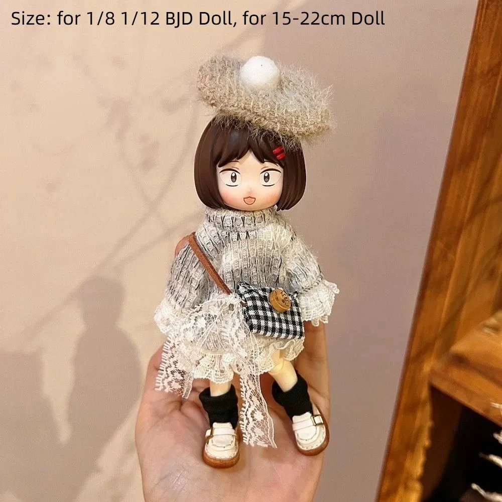 かわいいセーターコート 1/8 1/12 BJD 服かわいい着替え衣装セットカジュアル秋と冬スタイルのドレス女の子ギフト