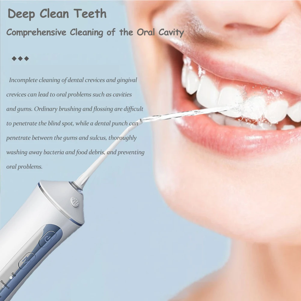 220ML Dental Oral Irrigator Water Cleaning Tooth Pulse Teeth Water Flosser USB Rechargeable Waterproof Jet Floss Flushing Device