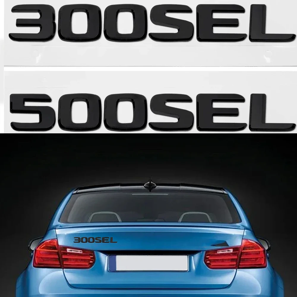 Sticker  ABS Plastic 300SEL 500SEL Trunk Rear Logo Badge Emblem Sticker For Mercedes Benz S Class W126 W140 W220 W221 W222