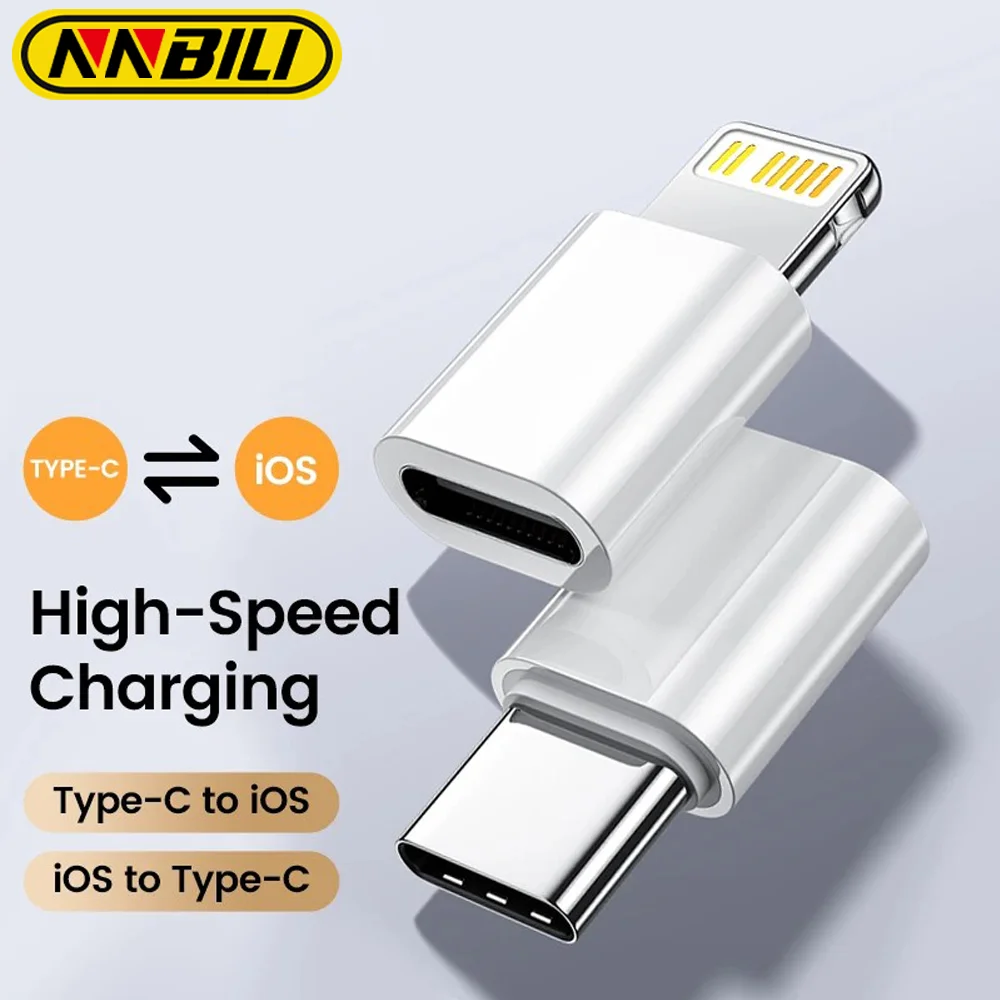 NNBILI OTG نوع C إلى محول البرق ل ios أنثى إلى USB C ذكر محول شحن سريع آيفون 14 برو محول الكمبيوتر المحمول