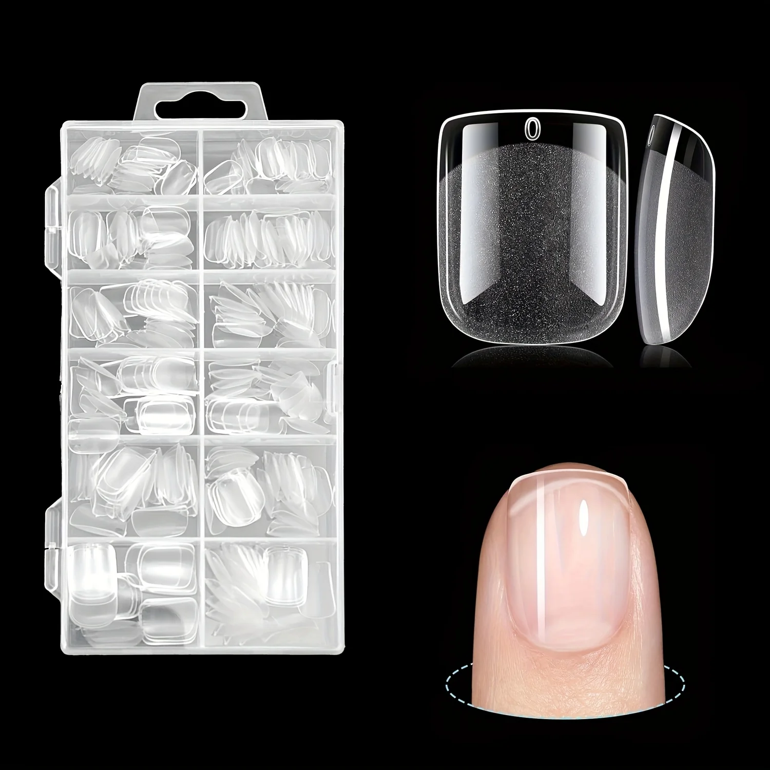 120 stuks extra kort vierkant half mat acryl vooraf geplaatst zachte gel nageltips gemakkelijk op te drukken volledige dekking 12 maten voor natuurlijke nagels
