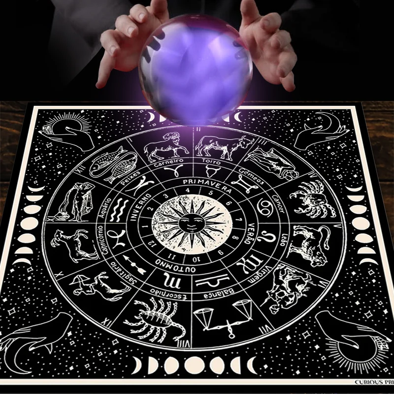 Sun Moon Phases Tarot Altar Decoration Witchcraft   Mat  Tablecloth Zodiac Astrological  Butarot