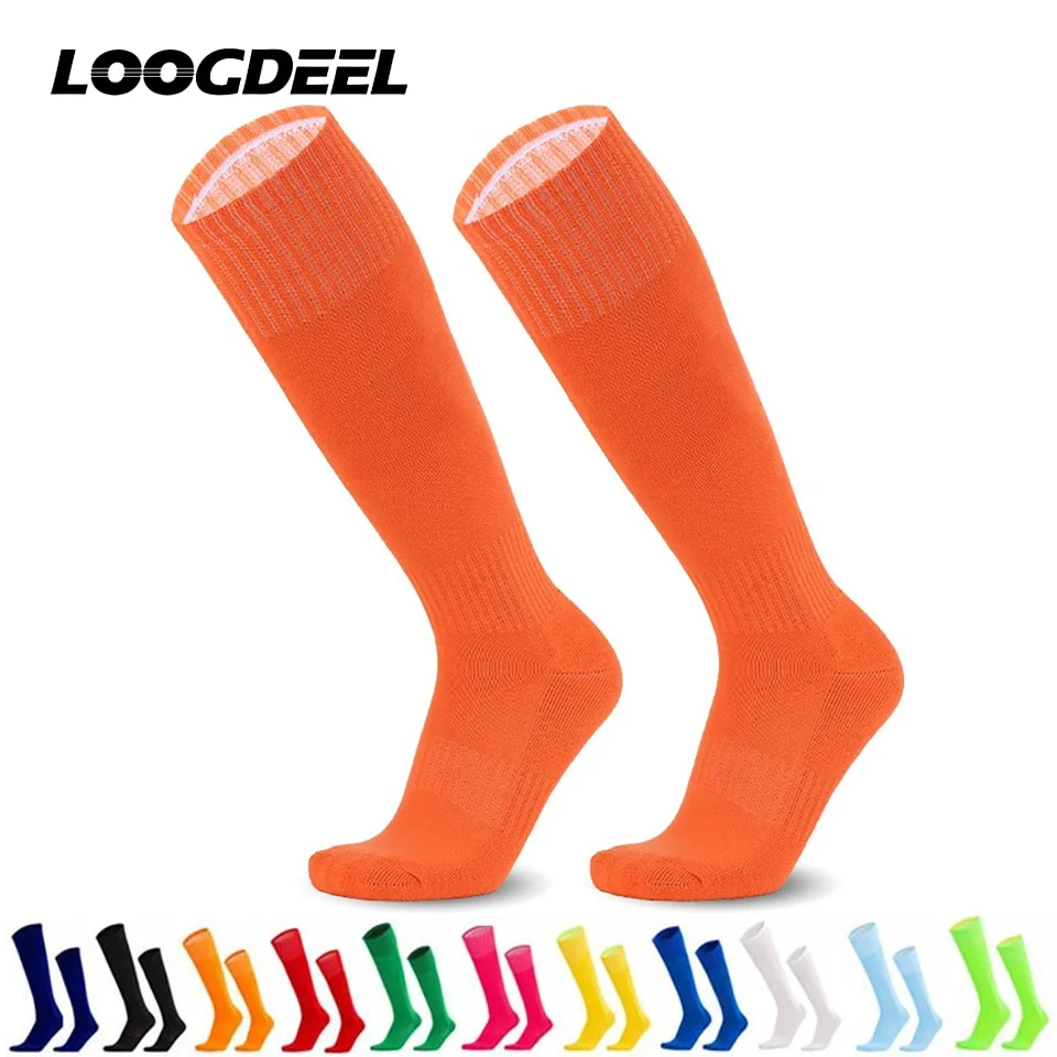 Loogdeel Professional Football Long Tube Towel Bottom Adult Children Anti Slip Sweat Absorbing Thickened Kid Sports Soccer Socks