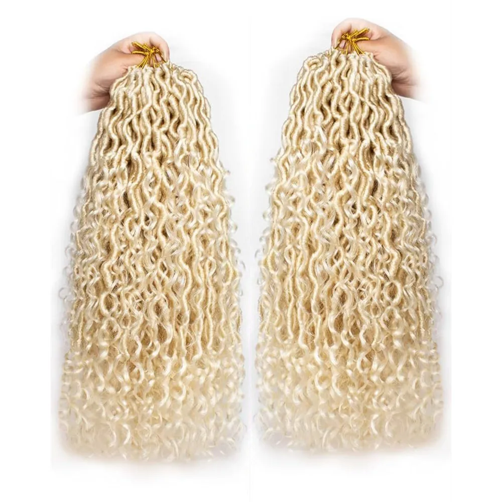 1-6Packs Synthetic Crochet Hair Extensions Goddess Box Braids Crochet Hair With Curly Ends Braiding Hair Bohemian Crochet Braids