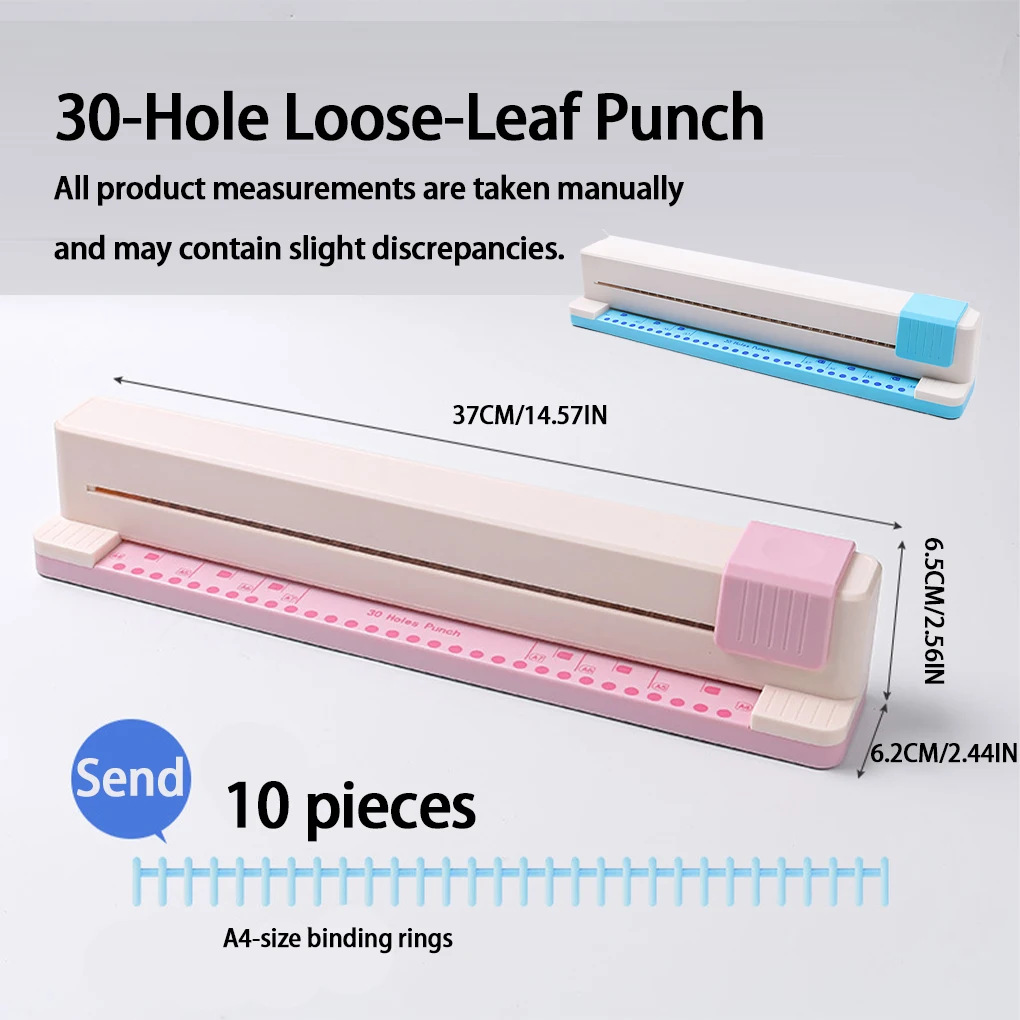 Manual DIY Paper Machine 30 Hole Punching Machine DIY Hand Push A4 B5 A5 B6 A6 B7 A7 Paper Machine Document Collar Punching