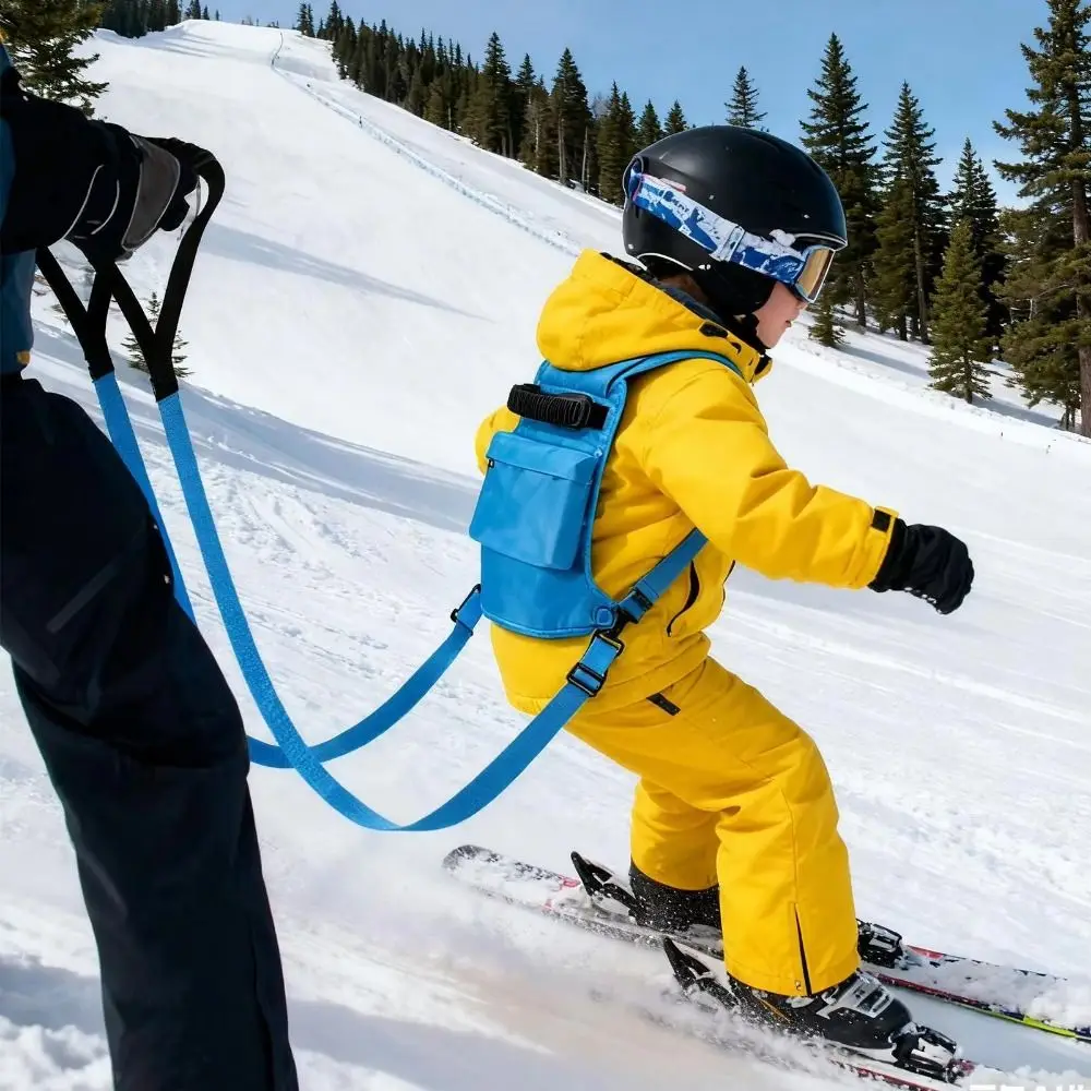 Adjustable Children's Traction Harness Backpack Safety Built-In Backpack Ski Harness Trainer Traction Safety Belt Speed Control