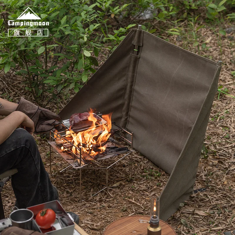 

CAMPINGMOON B-660 Flame Retardant Canvas Fire Burning Windproof Fence Outdoor picnic windproof equipment