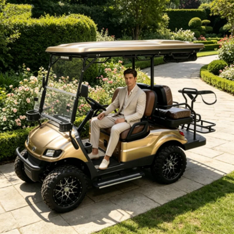 Wholesale Electric Golf Cart Street Legal Cheap Price Club Car Buggy Golf With Foot Pedal Bumper Sound Bar Off-Road Tires