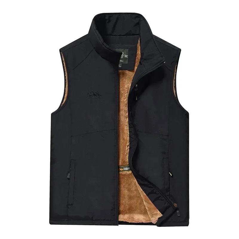 

Cross Border Men's Winter Casual Vest Trend Outdoor Thickened Tank Top Standing Collar and Shoulder Jacket