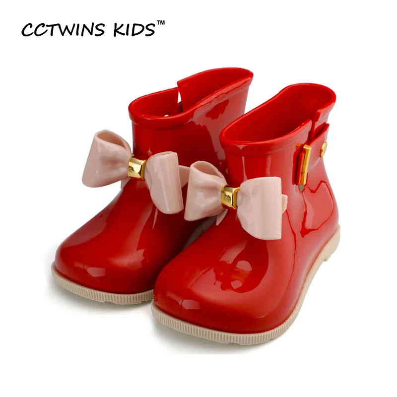 CCTWINS KIDS 2018 spring summer child pvc shoe for baby girl bow rain boot boy wellington boot kid brand waterproof boot C1095