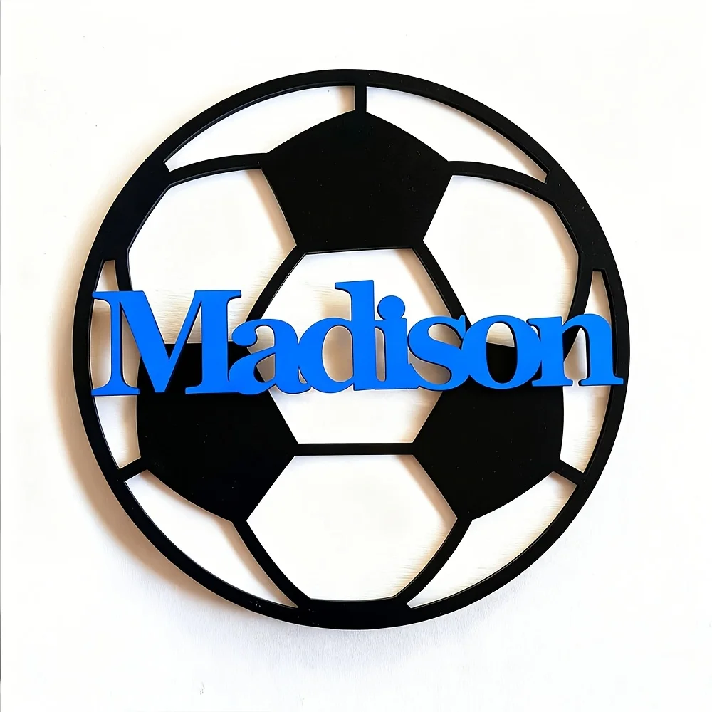 A customized personalized football wall art wooden decoration with a 