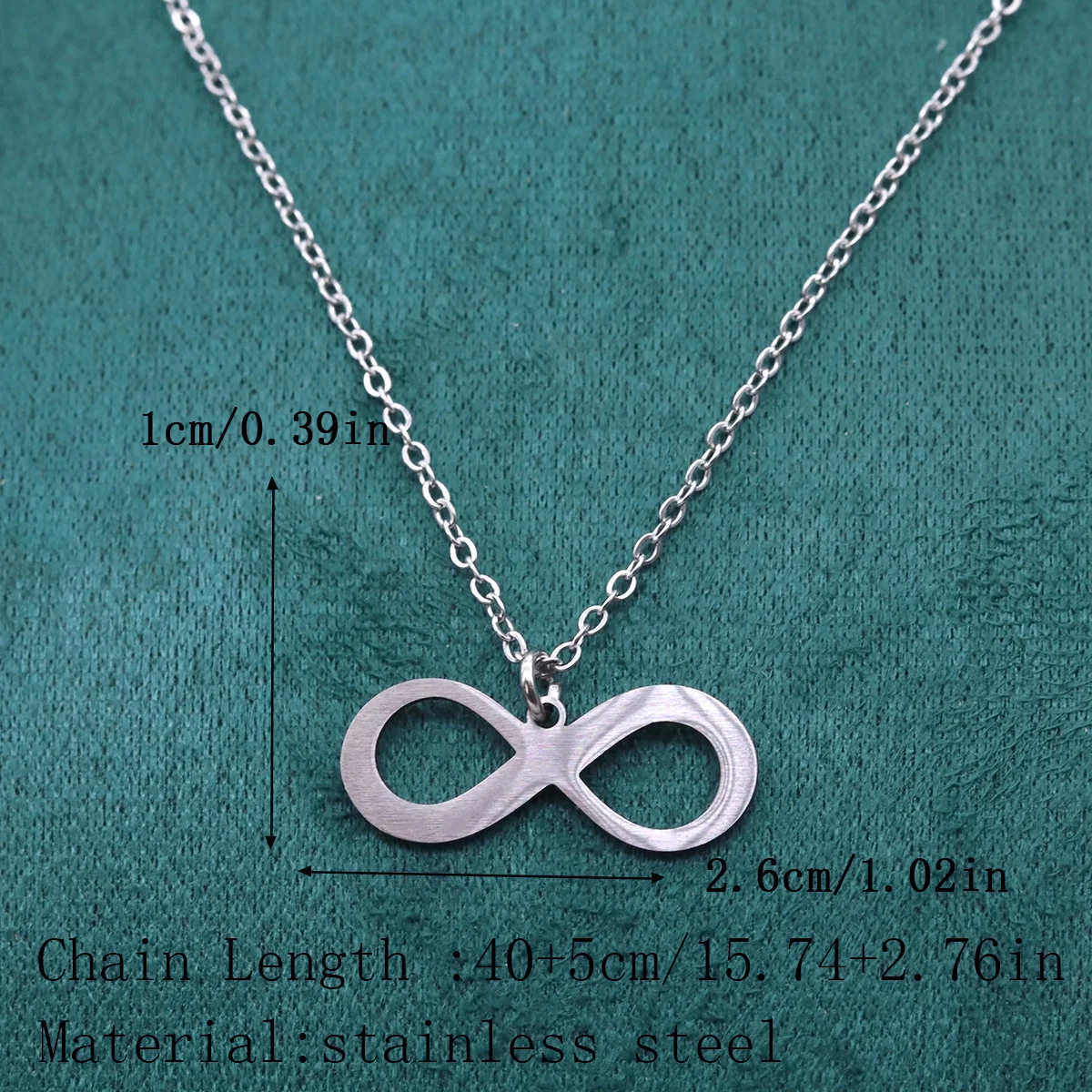 Kinitial Stainless Steel Infinity Symbol 8 Character Pendant Necklace For Women Suitable For Daily Wear Collarbone Chain Jewelry