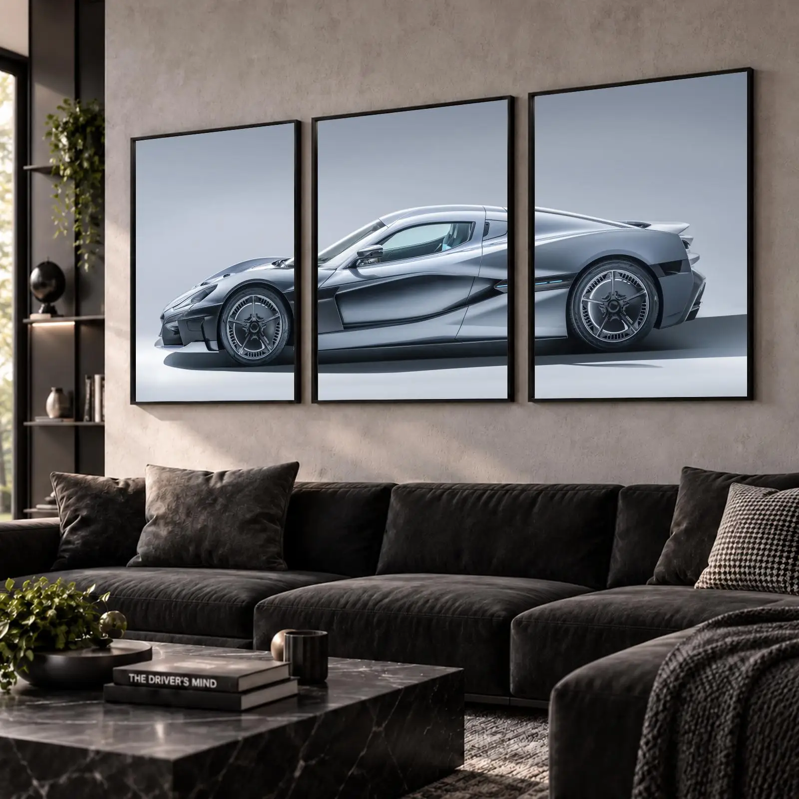 R-Rimac Side Profile Painting Calligraphy Wall Art Canvas Poster Collection Prints for Bedroom Living Room Home Decoration Gift
