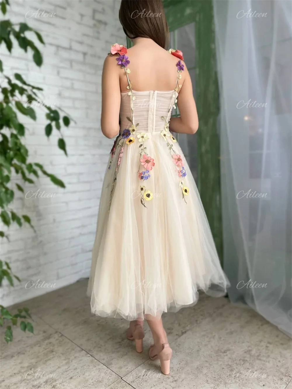 Chiffon Wedding Dress Applique Women's Evening Dresses 2023 Backless Sweetheart Mini Cocktail of Dresses Formal Occasion Home