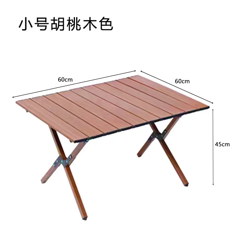 Hooki Outdoor Egg Roll Table Folding Table and Chair Portable Camping Equipment Picnic Table and Chair Set Beech Pine Folding Ta