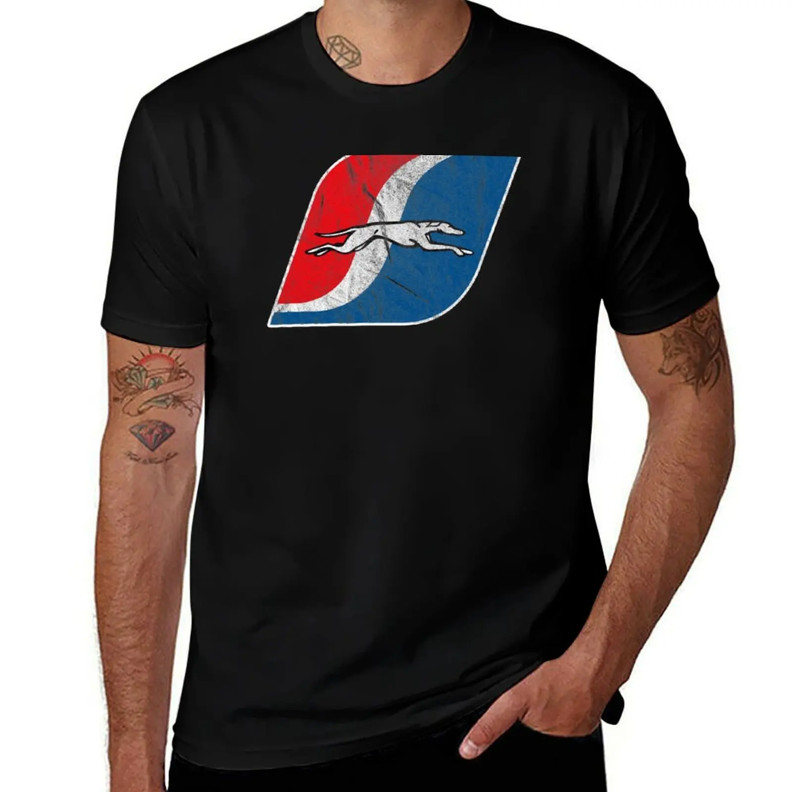 Greyhound Vintage Bus Line T-Shirt Daily Work Short Sleeve Top T-Shirt