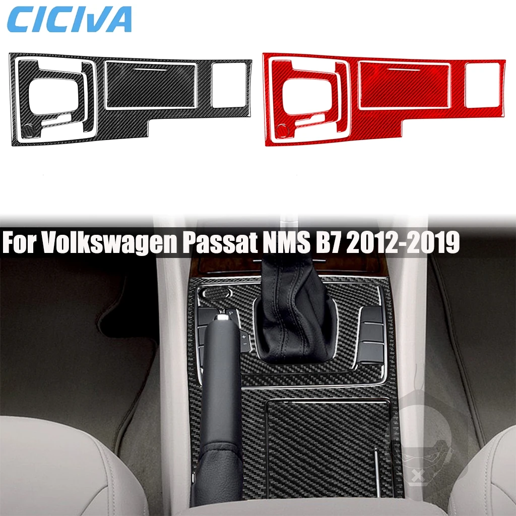 

Carbon Fiber Car Accessories Gear Cup Holder Set Interior Cover Modified Trim Sticker For Volkswagen Passat NMS B7 2012-2019