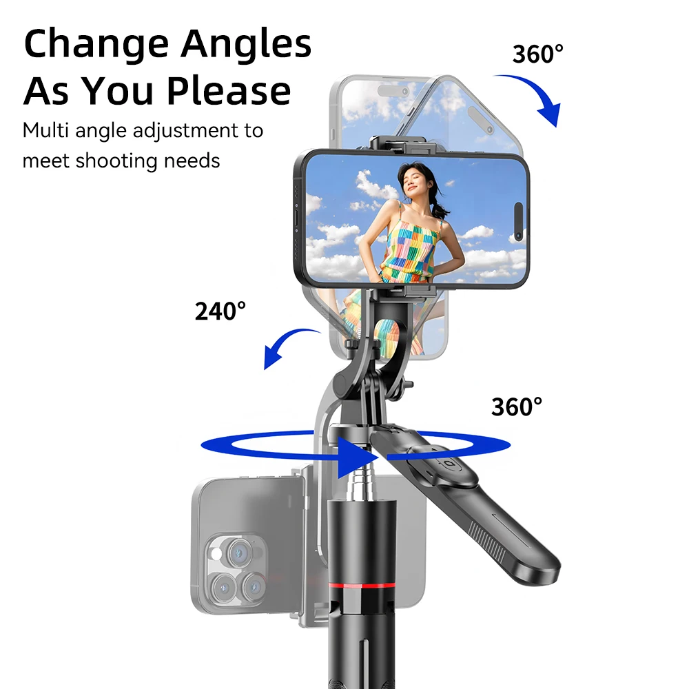 67in F16 Bluetooth Selfie Stick Tripod - Wireless Extendable Phone Holder with 1/4" Screw for Smartphone/Camera/Vlog