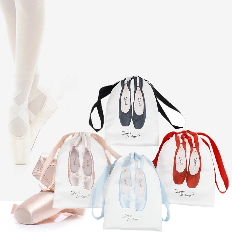 C Pink Ballet Dance Bags Girls Ballet Sports Dance Pouch Drawstring Dance Backpack Women Ballet Organizer Package