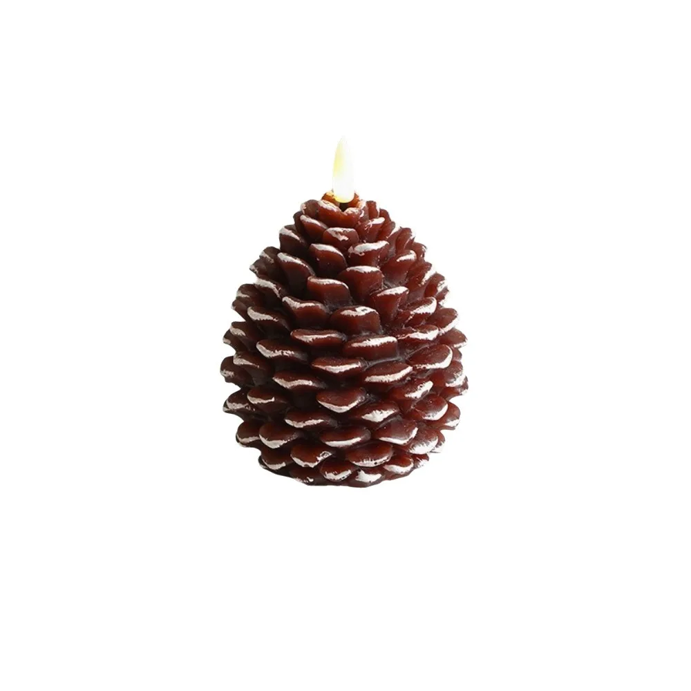 Simulation Pine Cone Christmas LED Candle Lights Paraffin Wax Electric Pine Cone Lights Convenient Versatile Lights Fake Candles