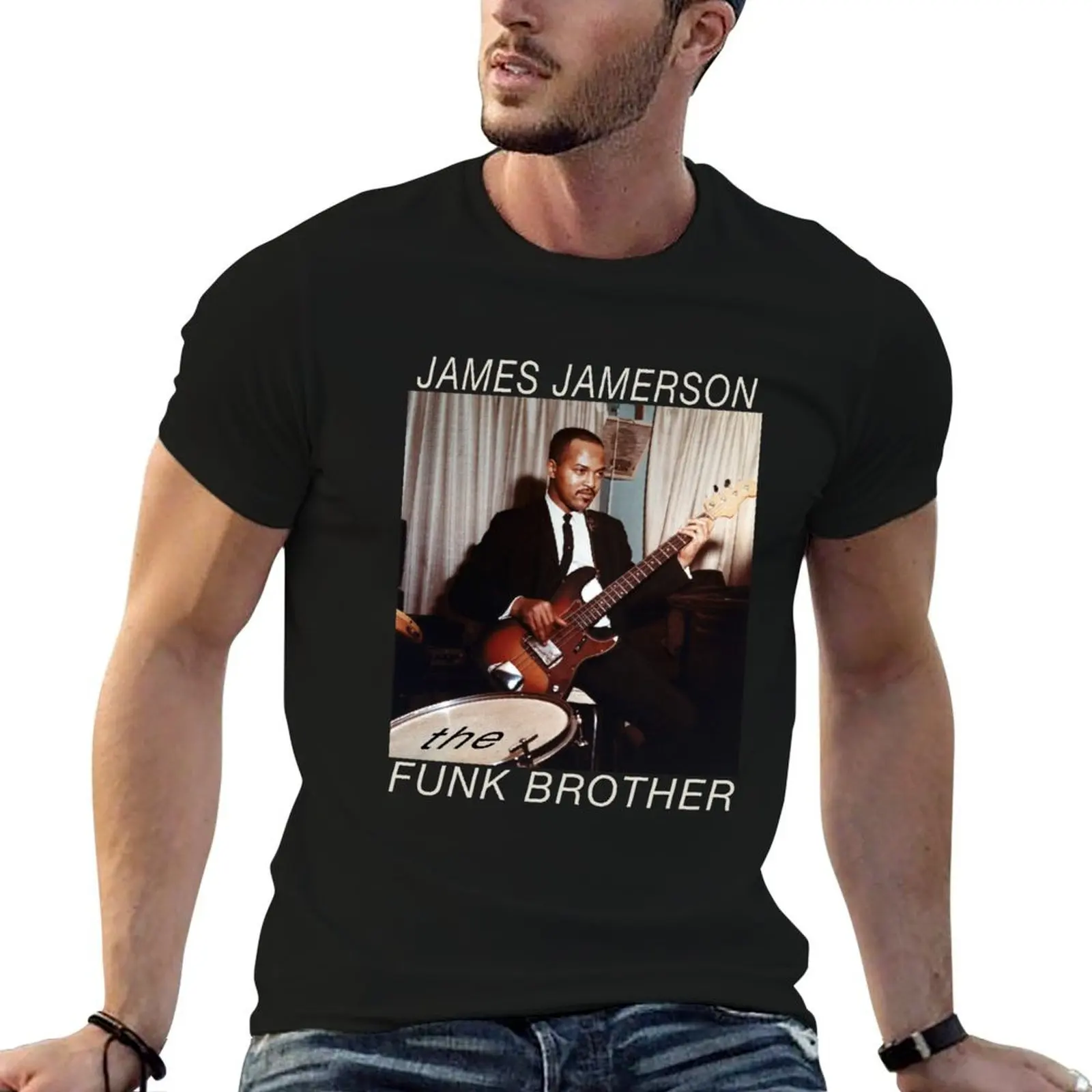 

James JamersonMotown Bass Funk Brother Soul Grover T-Shirt cotton t shirt man t shirt personalised T-Shirt