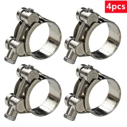4pcs Pipe Clamps 304 Stainless Steel T Bolt Exhaust Hose Clamps 17-174mm Sealing Welding Clip Repair Tool Pipe Fasteners клипсы