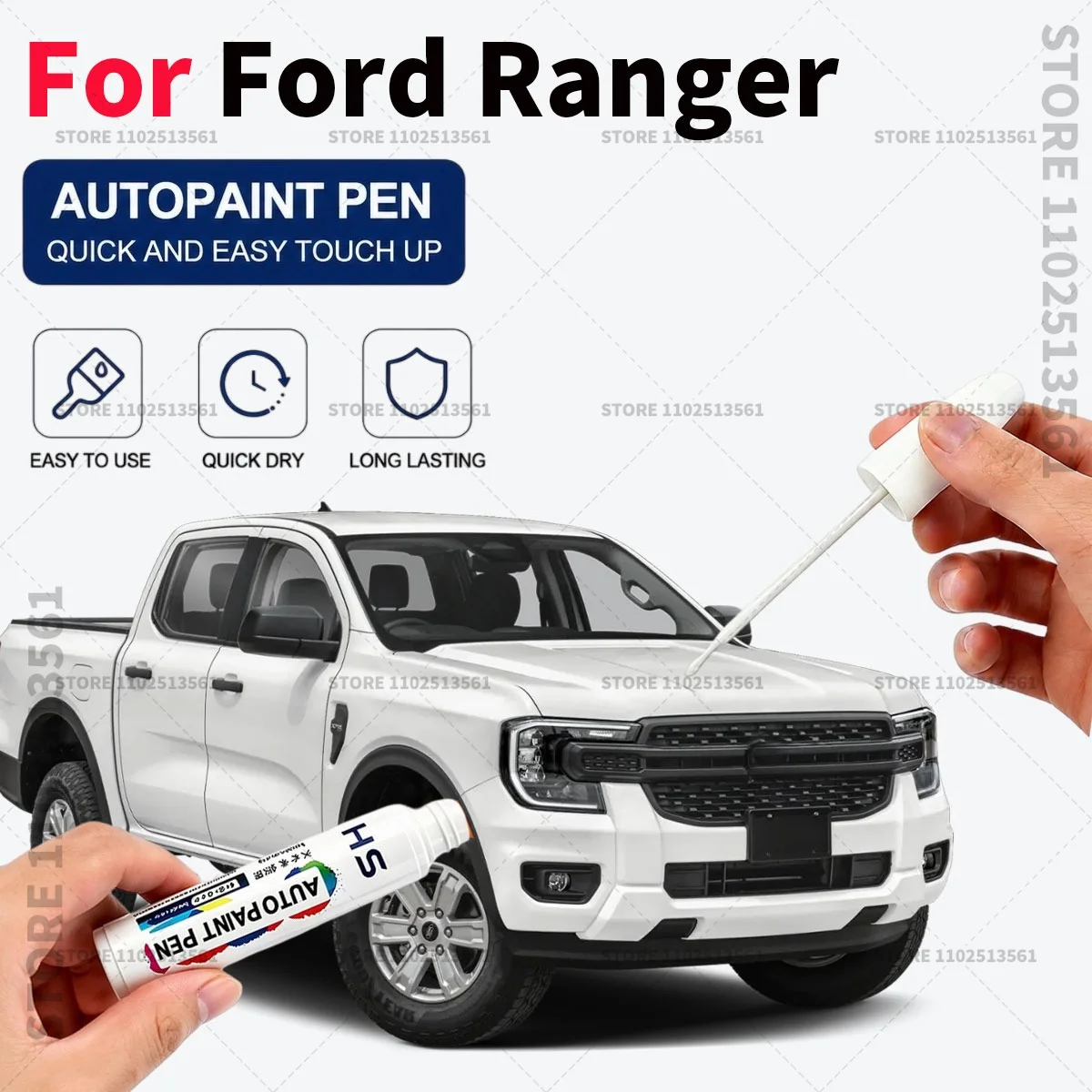 Automotive Touch Up Paint Pen Car Paint Scratch Remover Quick Dry Repair Brush for Vehicle Paint For 2011-2025 Ford Ranger Black