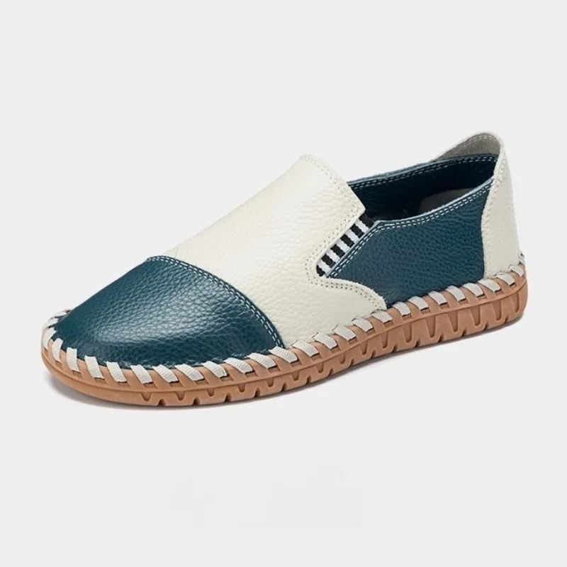 

Мужская кожаная обувь первого слоя из воловьей кожи. Летняя дышащая повседневная обувь на мягкой подошве, сшитая вручную, большой размер 38-45