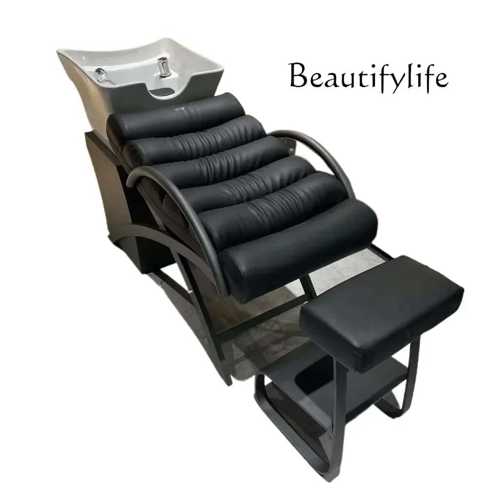 X New Ceramic Basin Barber Shop Special Shampoo Bed Semi-reclining Multi-functional Flushing Bed