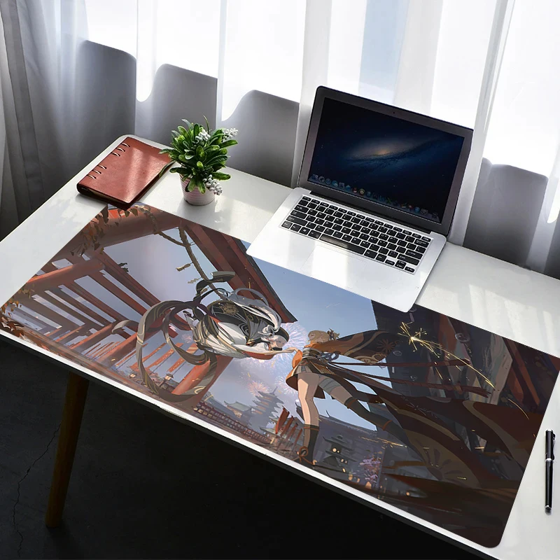 

Mouse Pad Office PC Gaming Accessories Keyboard Pad Anime Print Mousepad Laptop Desk G-genshin Impact Kamisato Ayaka Mouse Mat