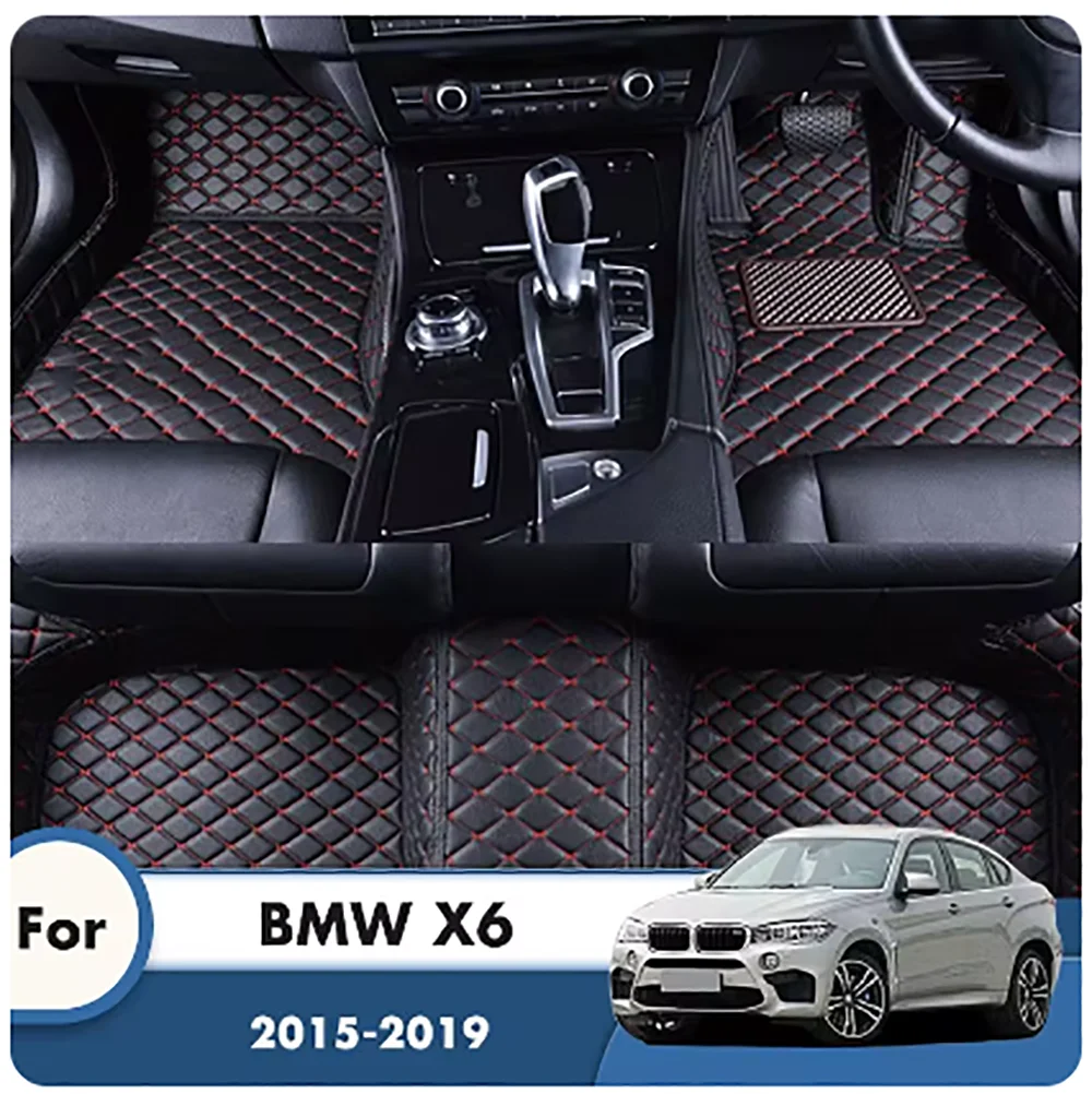 

Ковры на заказ для BMW X6 2019 2018 2017 2016 2015, автомобильный коврик с полным объемным звуком, коврики из искусственной кожи, аксессуары для салона автомобиля, подушечки