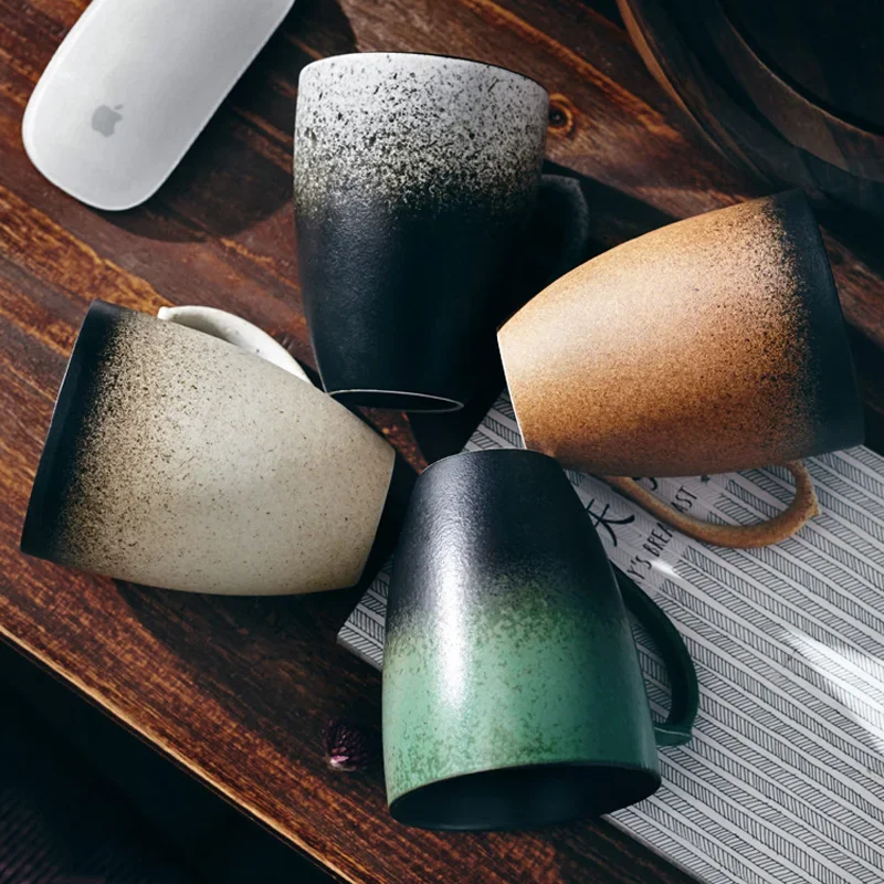 

Home Office Coffee Tea Cup Drinkware Gift 320ml Ceramic Mug Coffee Cup Milk Tea Coffee Mug Vintage Gradient Matt Porcelain Mugs