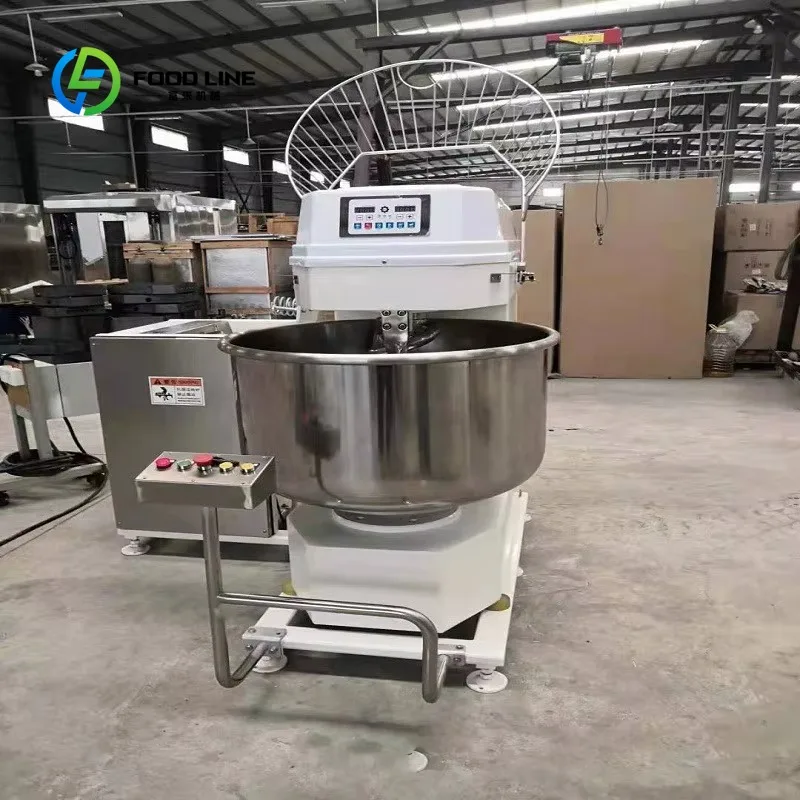 Customized Automatic Dumping Spiral Dough Mixer Machine, Large Capacity Spiral Mixer Available for Industrial Bakery Mass