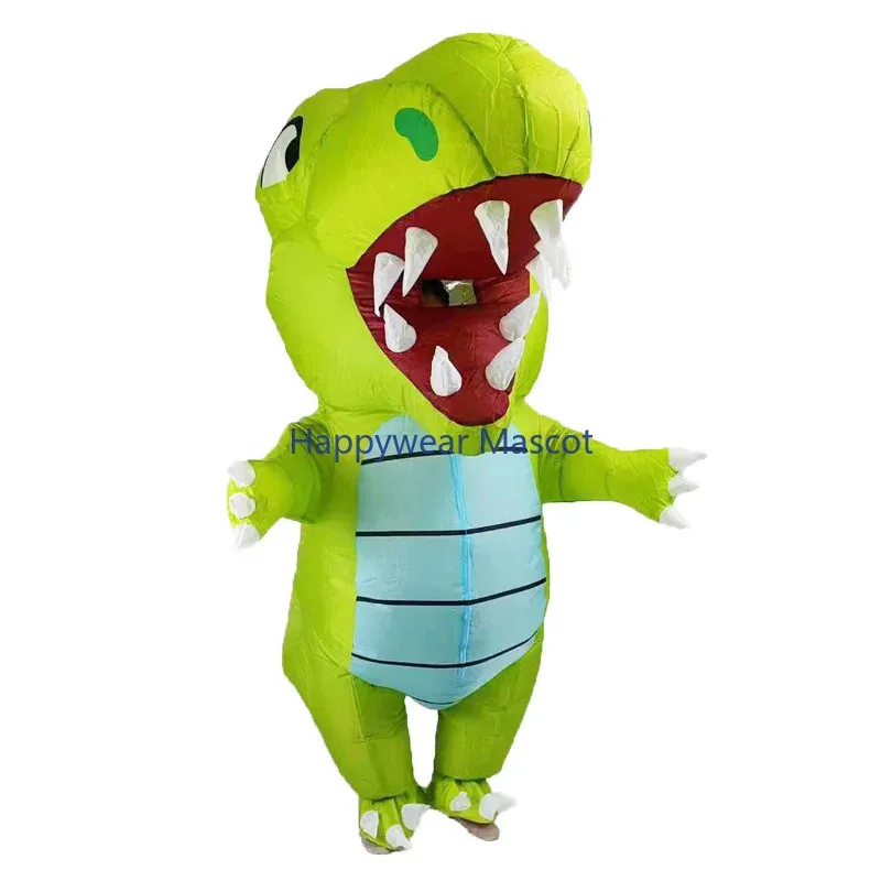 

New Design Dinosaur Inflatable Suit Family Party Funny Walkable Wearable Cartoon Green Dinosaur Inflatable Costume Boys Gift