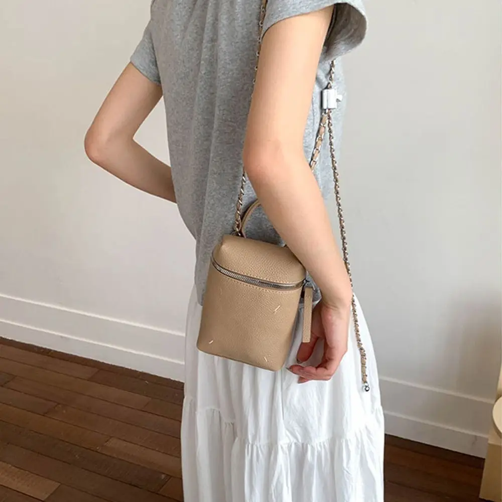 

Portable Korean Leather Square Bag Small Chain Single Shoulder Bag High-grade Solid Color Women’s Handbag Girls