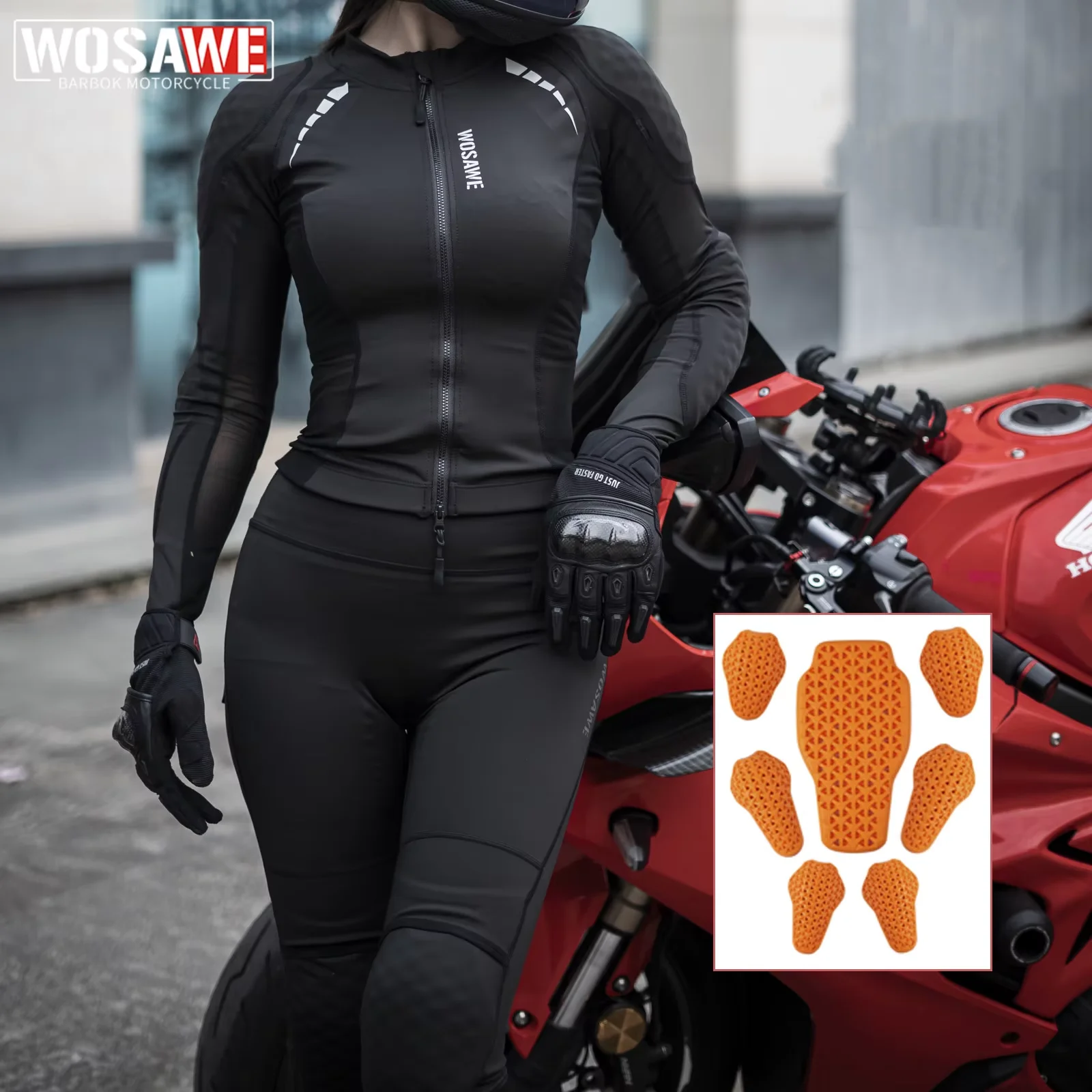 WOSAWE Summer Breathable Mesh Motorcycle Jacket Women Moto Clothing Female Biker Jacket Motorbike Racing Clothing