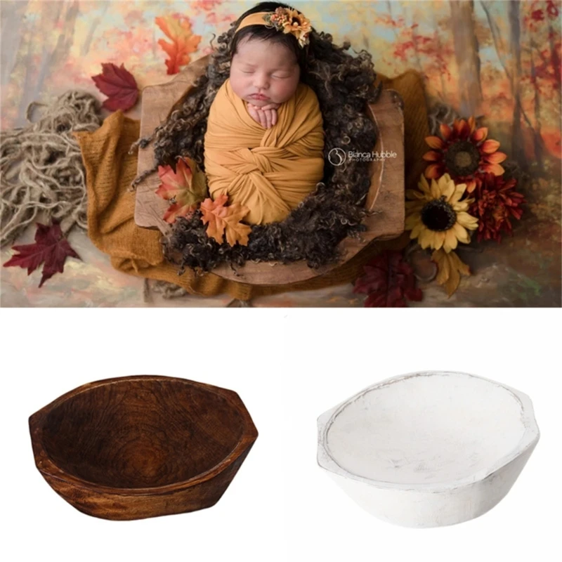 White/Coffee Newborn Boy Girl Photo Bowl Baby Photography Props Durable