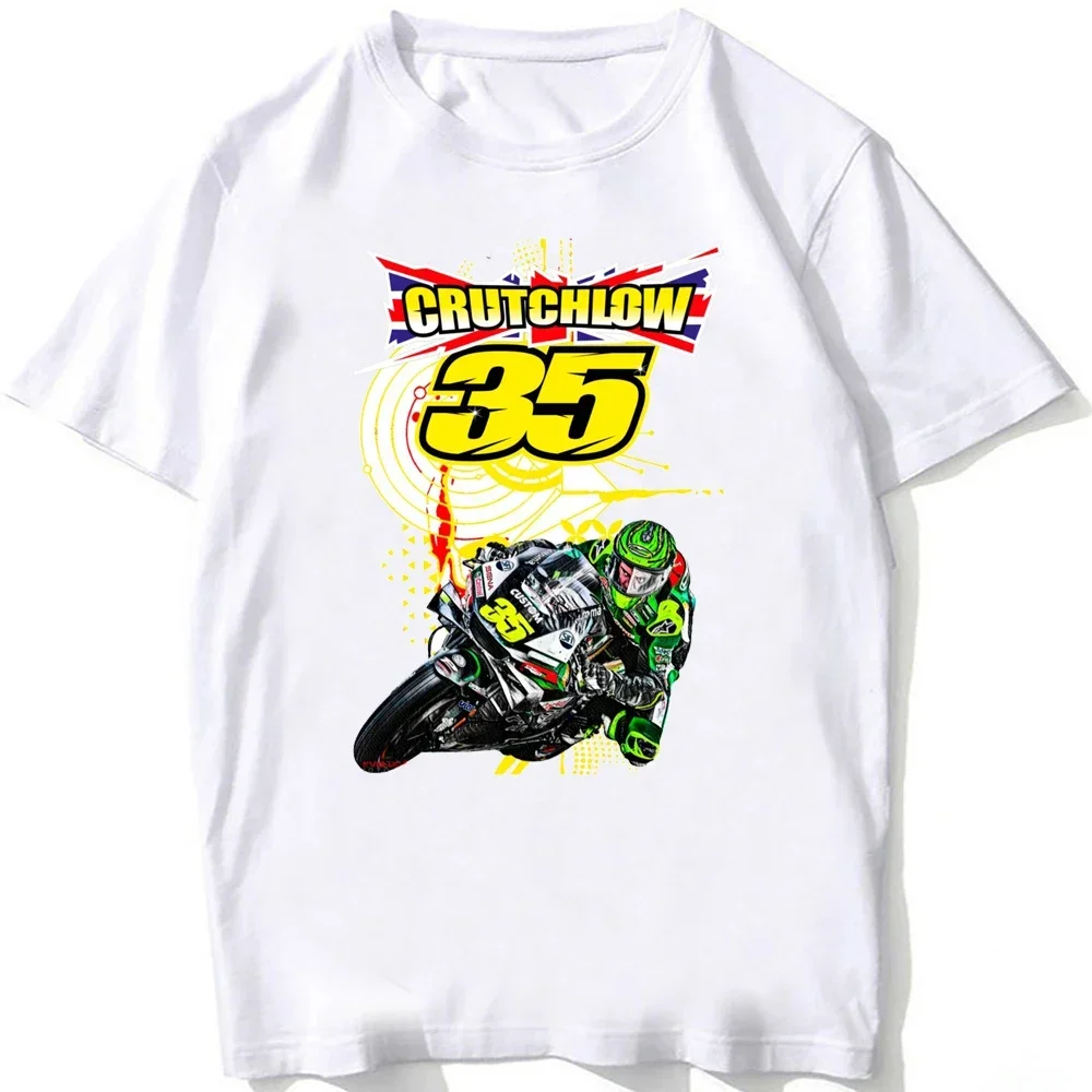 

New Summer Men Short Sleeve Cal Crutchlow Racing GP #35 Classic T-Shirt Hip Hop Sport Boy Casual White Tops Motorcycle RiderTees