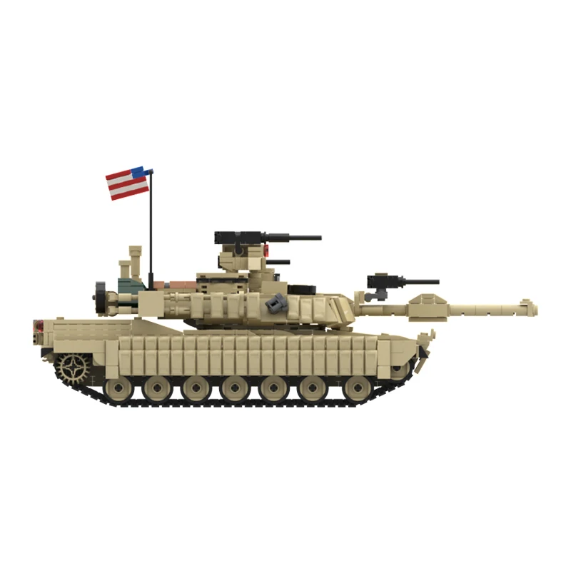 Militaire Tank Model Moc Bouwstenen M1A2 US Gevechtstank Technologie Modulaire Blokken Gift Kerst Speelgoed DIY Sets Montage