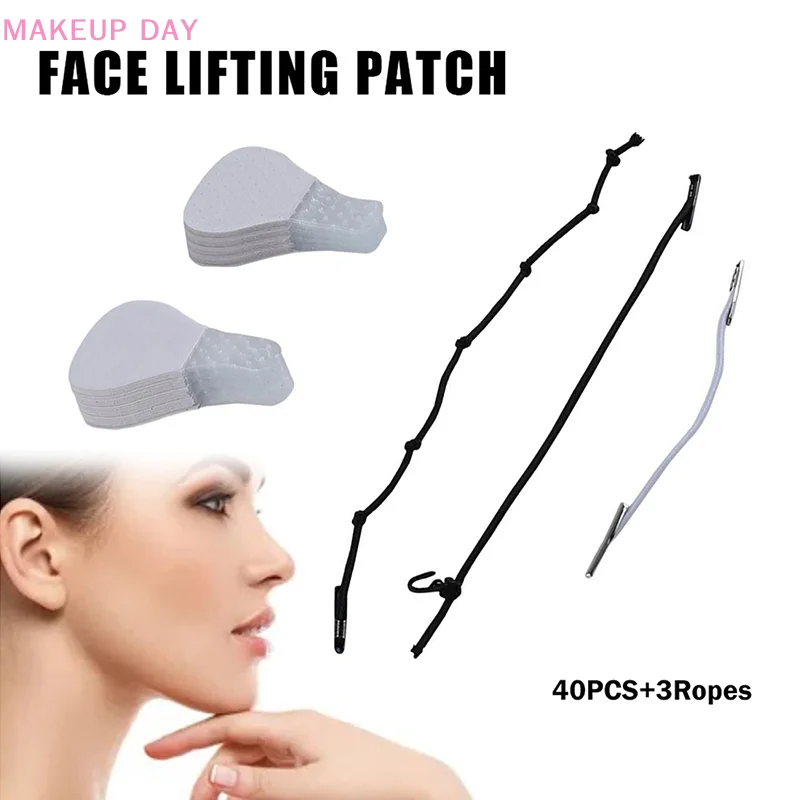 40Pcs Instant Invisible Face Stickers Neck Eye Double Chin Lift V Shape Tapes Makeup Facelifting Patch Adhesives