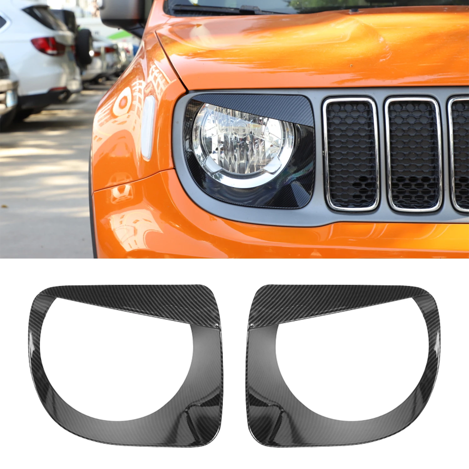 

Car Front Head Light Lamp Decoration Cover Stickers for Jeep Renegade 2019 2020 2021 2022 2023 Lamp Hoods Exterior Accessories