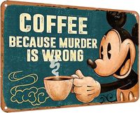 Coffee Sign Funny Kitchen Signs Vintage Metal Tin Wall Decor