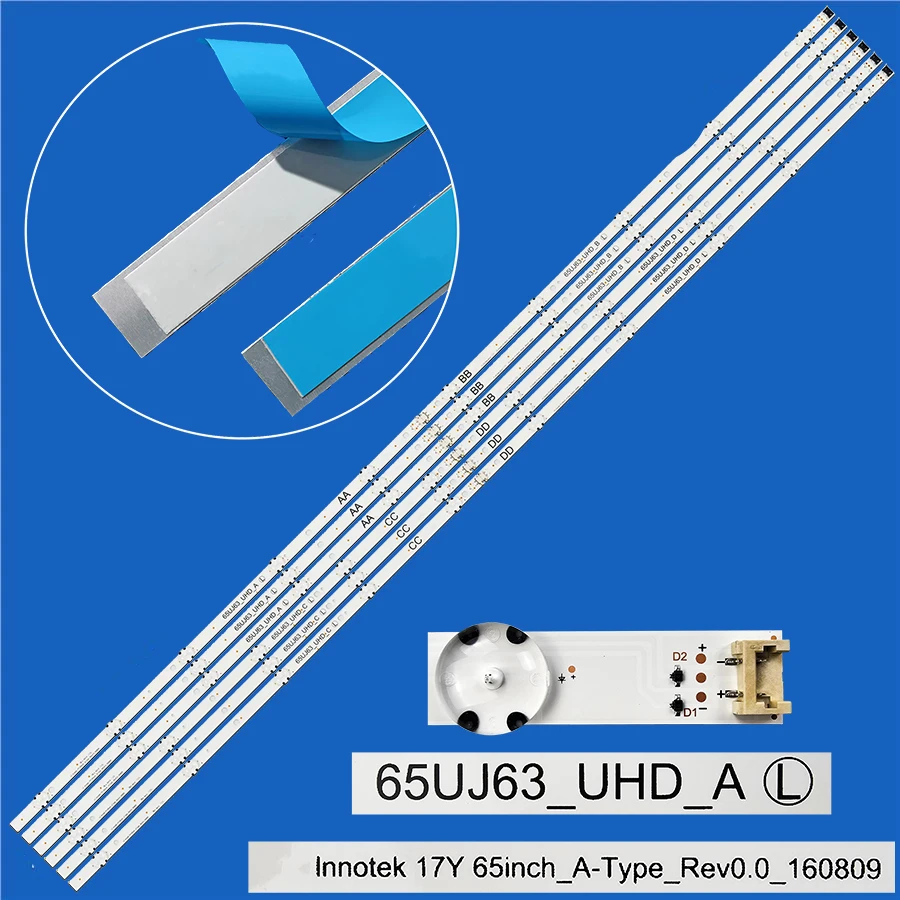 Image of LED-Hintergrundbeleuchtungsstreifen für 65UJ6300 65UK6100PLB 65UJ5500 65UK6100 65UJ630V 65UJ634V 65UK6100 65LJ5500 65LJ550M 65LJ550T 65LJ550V 65LJ550Y 65LJ553T 65LJ554T 65LJ610V 65LJ610Y