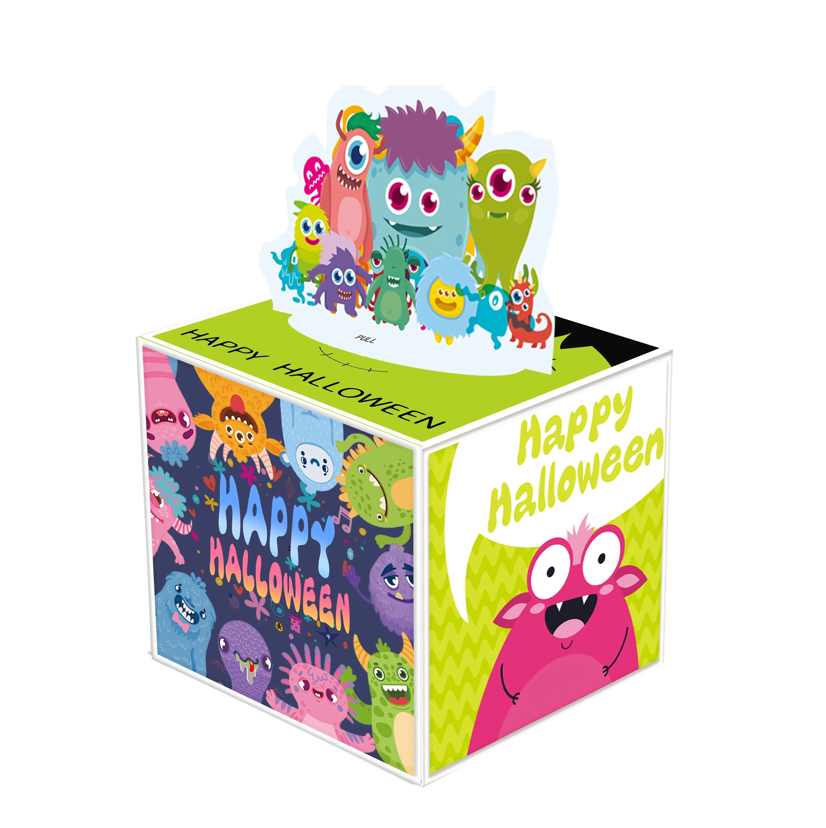 Halloween Party Money Box for Cash Gift Surprise Money Gift Boxes for Kids Adults with Pull Out Happy Birthday Day Card