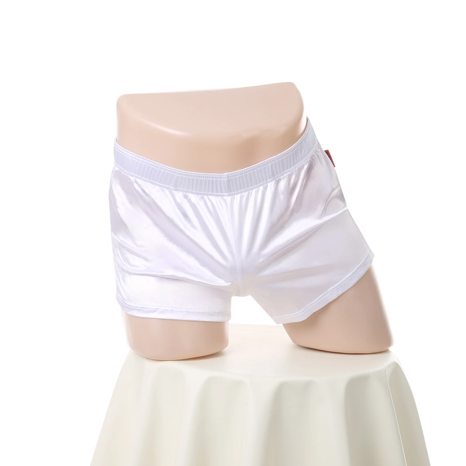 Sexy Nachtwäsche, Schlafanzug, kurze Hosen aus Satin, Herrenunterwäsche, Lounge-Pyjama, Homewear, Schlafhose, Boxershorts – Detail 20